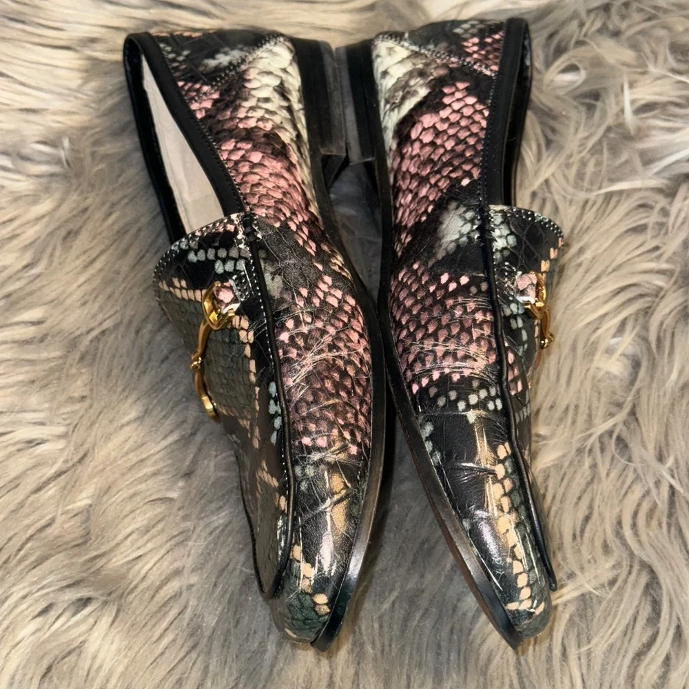 EUC Sam Edelman Loraine Tailored Loafers Snakeskin Print Size 8.5 - Picture 4 of 9
